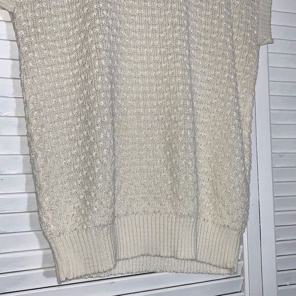 Vintage Cream Sleeveless Sweater Women’s Size Medium - Picture 3 of 16